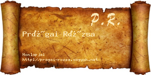 Prágai Rózsa névjegykártya