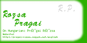 rozsa pragai business card